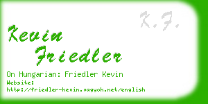 kevin friedler business card